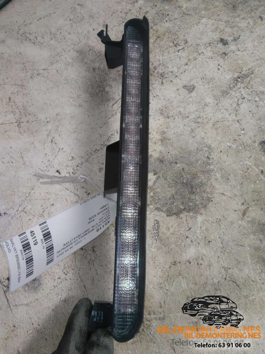 Baklykt bremselys bakrute til Volvo V70, 2007-2013 (Type III, Fase 1)  