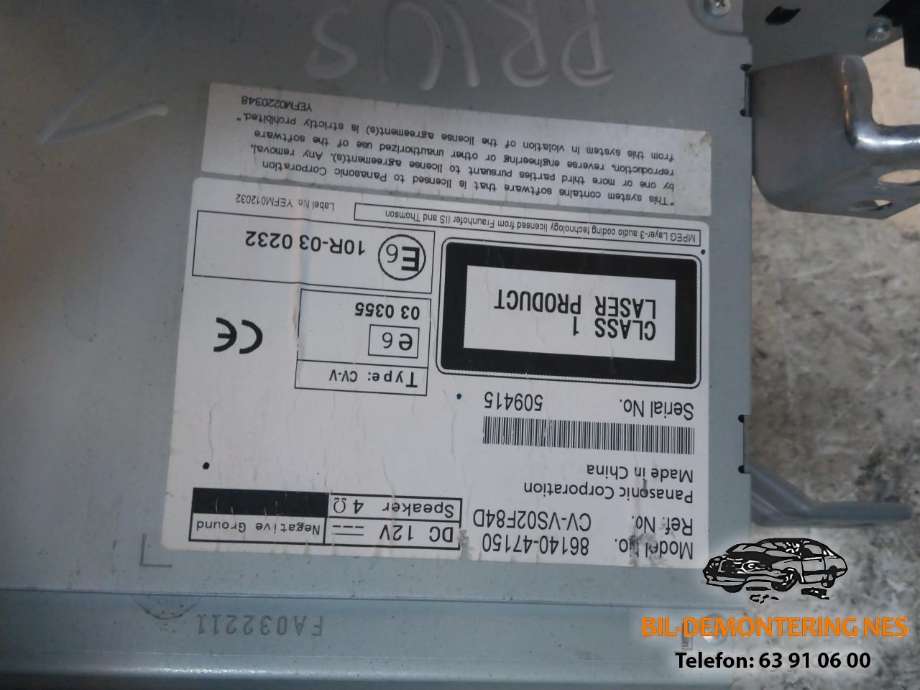 Bilstereo navigasjon til Toyota Prius +7 2012-2020 (Type III) (stasjonsvogn) (stasjonsvogn) 