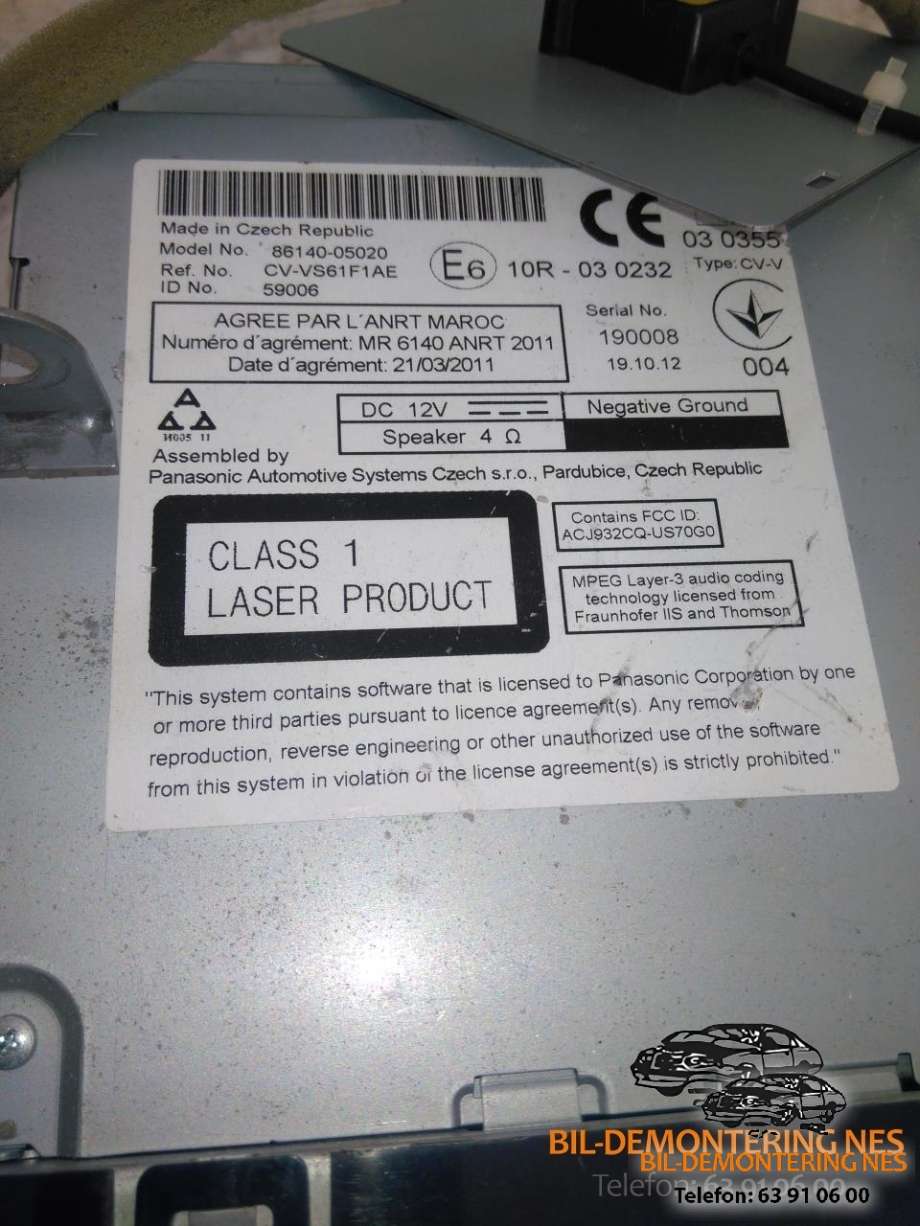 Bilstereo navigasjon til Toyota Avensis 2009-2015 (Type III, Fase 1)