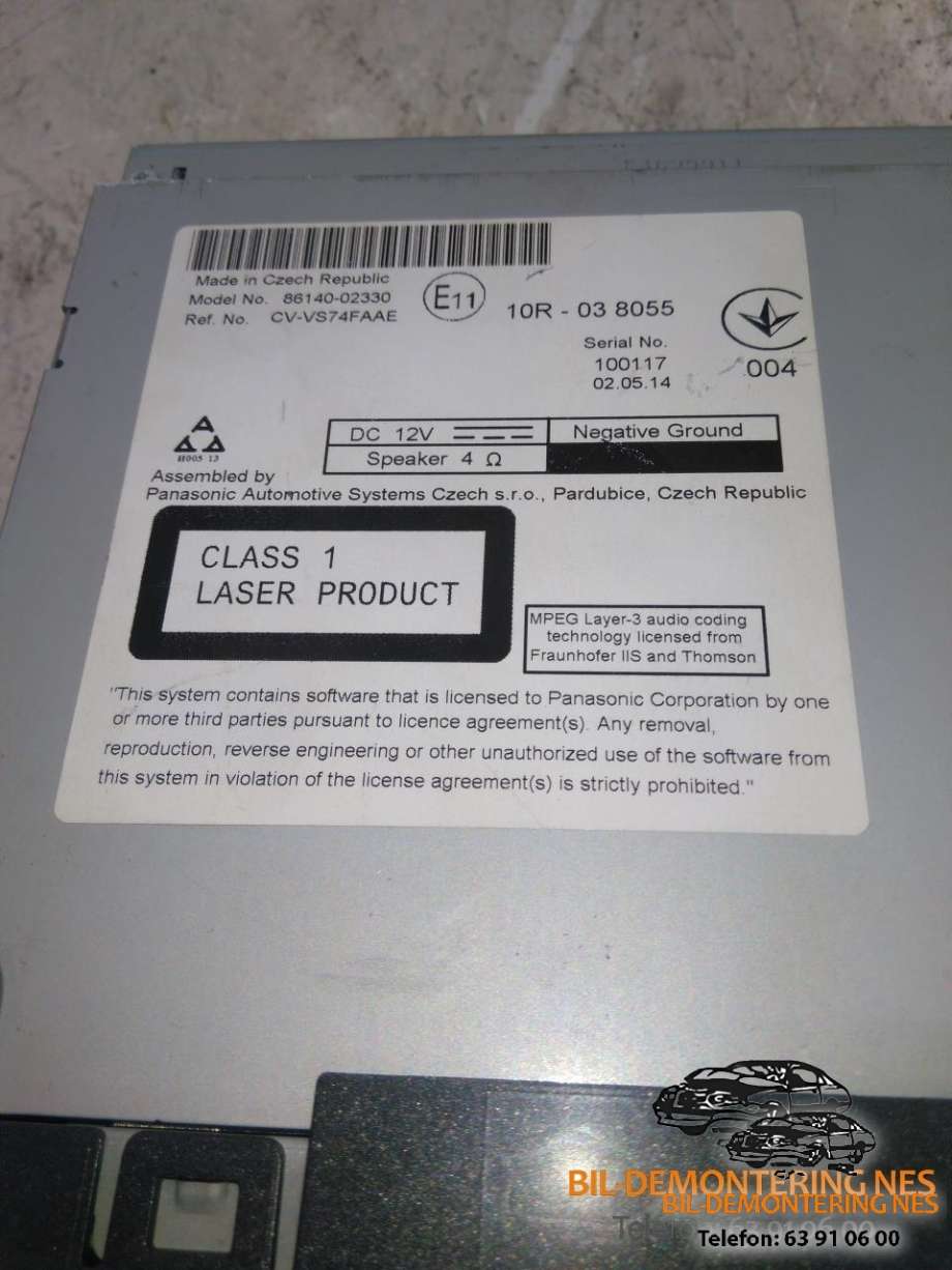 Bilstereo navigasjon til Toyota Auris 2013-2015 (Type II, Fase 1)  