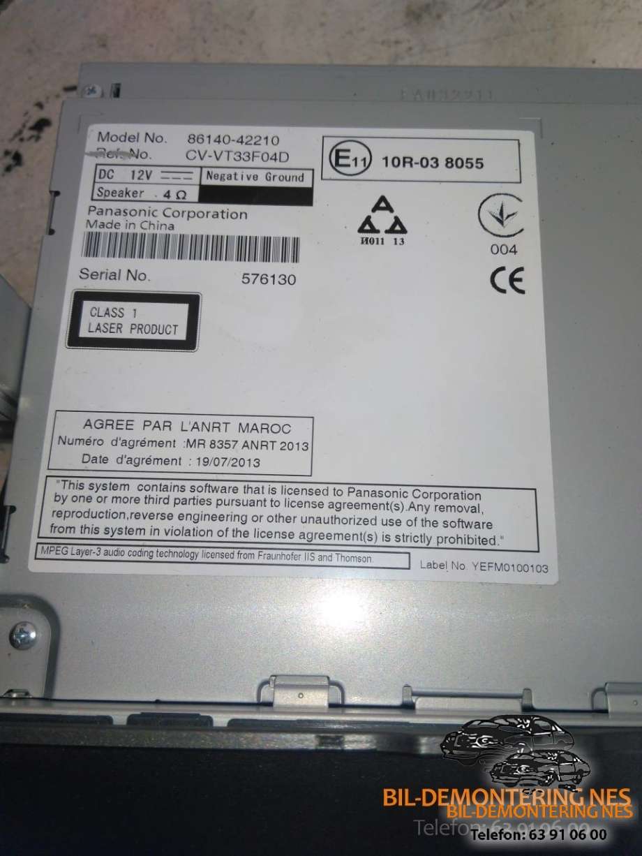 Bilstereo navigasjon til Toyota Hilux 2012-2016