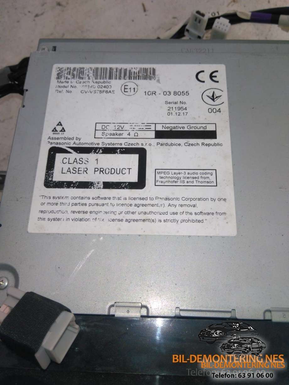 Bilstereo navigasjon til Toyota Auris 2015-2019 (Type II, Fase 2)  
