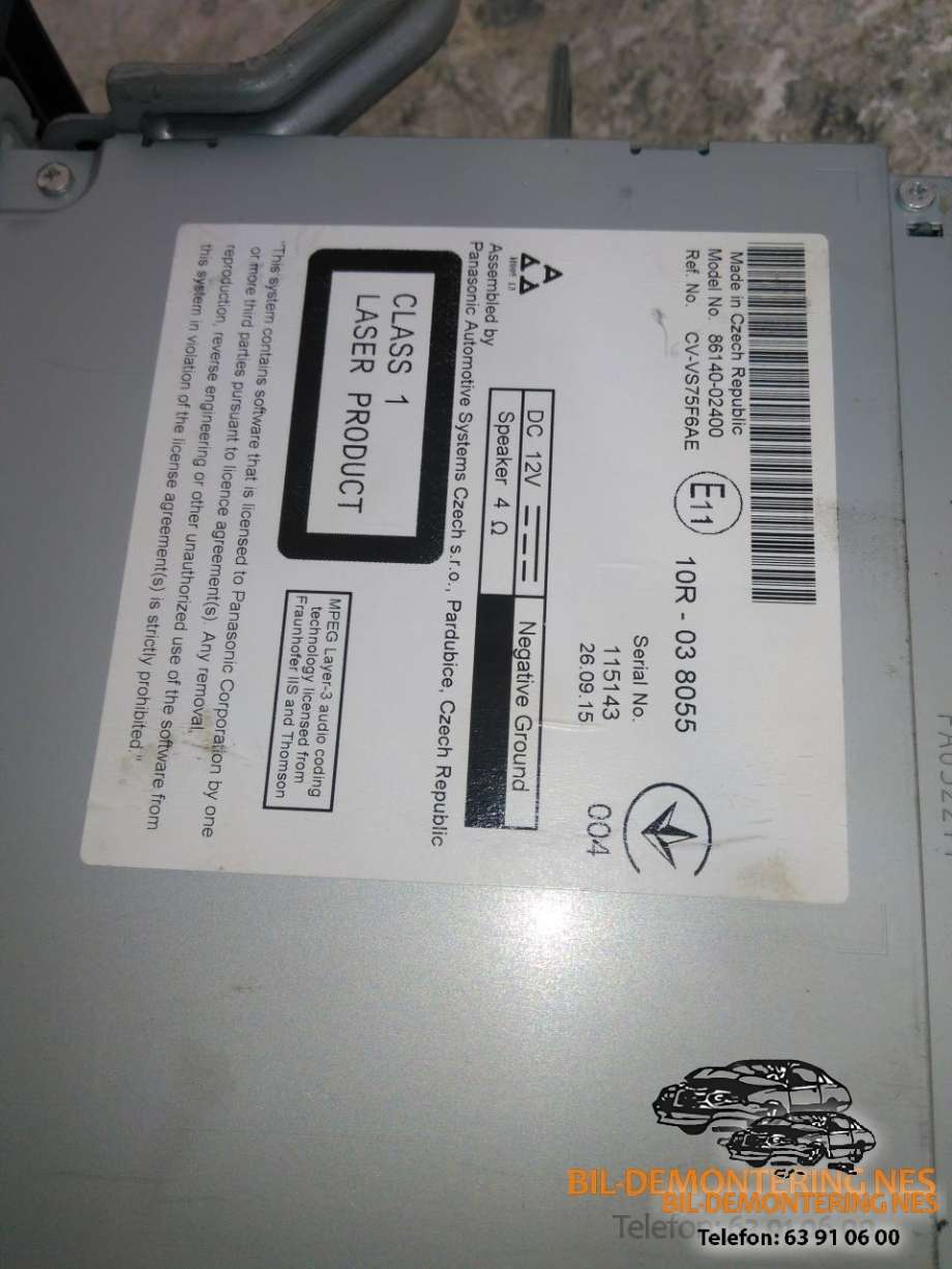 Bilstereo navigasjon til Toyota Auris 2015-2019 (Type II, Fase 2)  