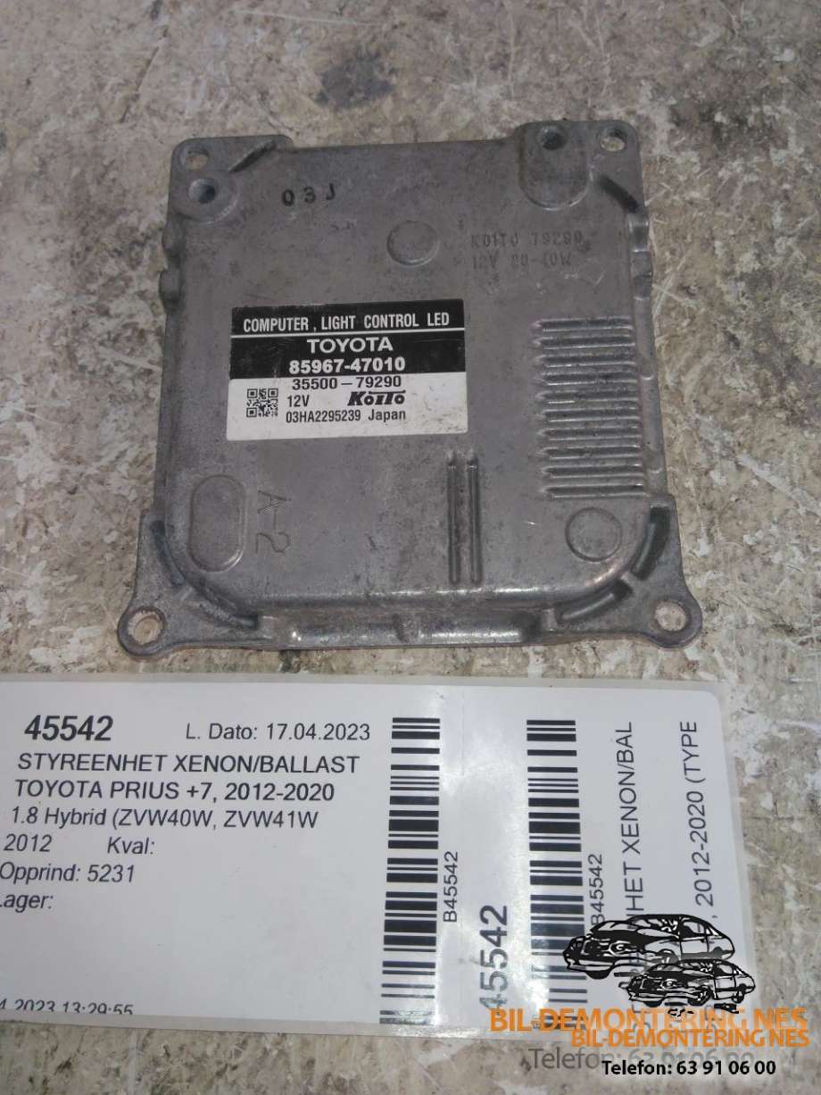 Styreenhet LED til Toyota Prius +7, 2012-2020 (Type III) (stasjonsvogn) (stasjonsvogn) (85967-47010)
