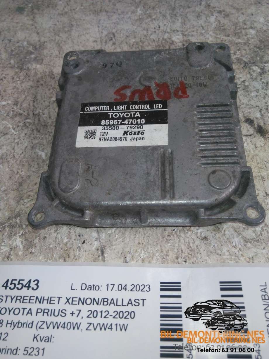 Styreenhet LED til Toyota Prius +7, 2012-2020 (Type III) (stasjonsvogn) (stasjonsvogn) (85967-47010)