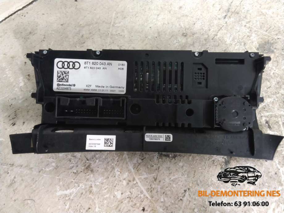Varmeapparat betjening til Audi Q5 2008-2012 (Type I, Fase 1)  (8T1820043AN|)