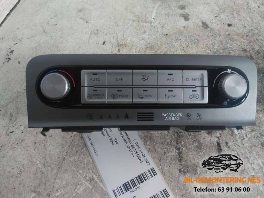 Varmeapparat betjening til Hyundai Kona, 2017-2021 (Type I, Fase 1)  (97250K4070)
