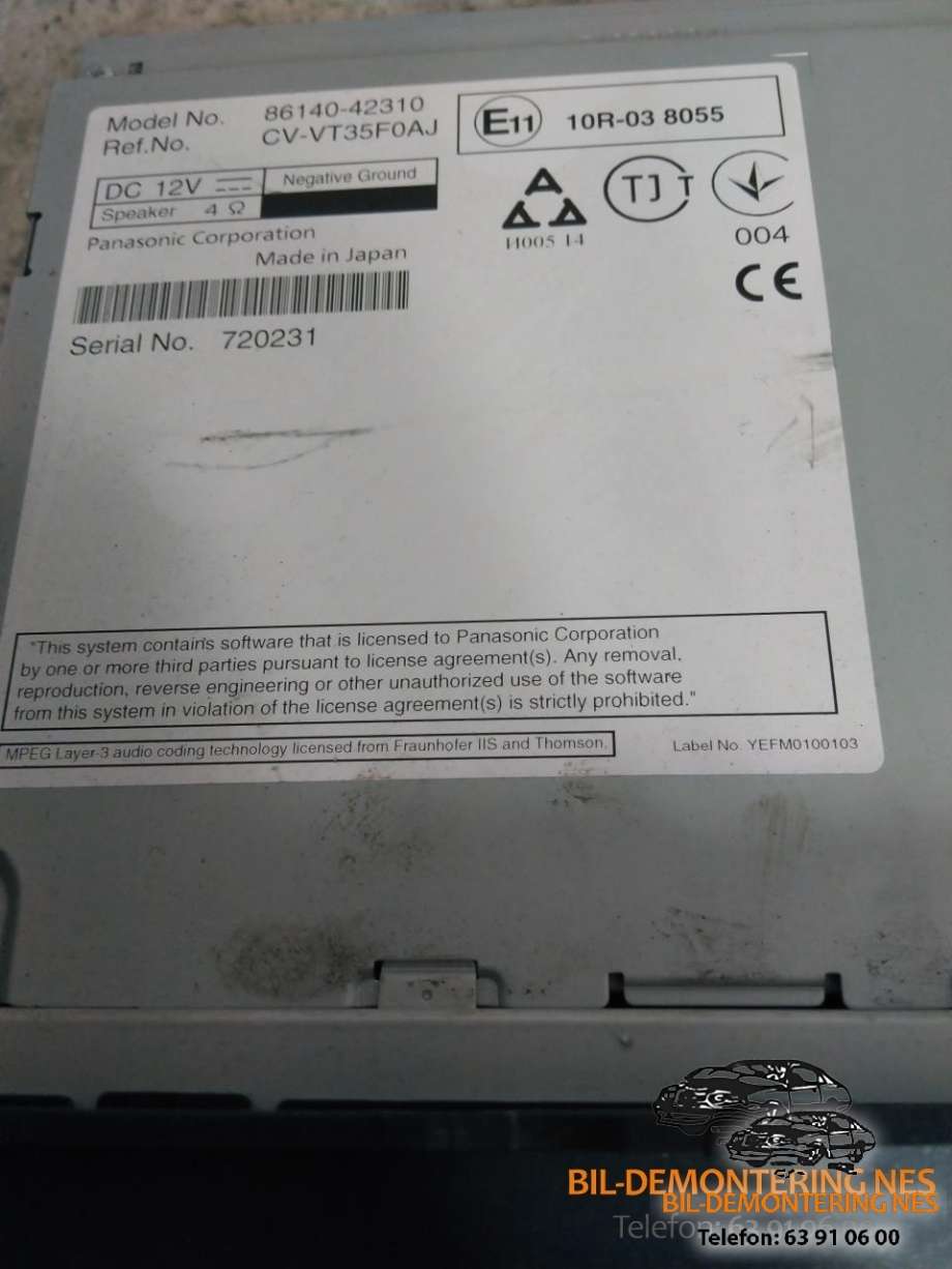 Bilstereo til Toyota RAV4 2013-2015 (Type IV, Fase 1)  
