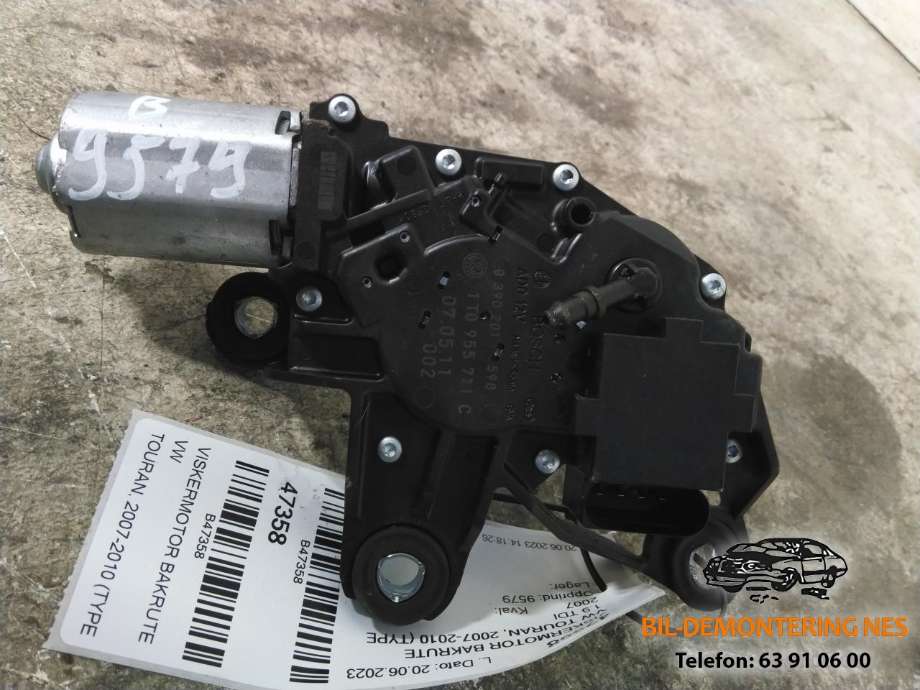 Viskermotor bakrute til VW Touran 2007-2010 (Type I, Fase 2)  (0390201598|)