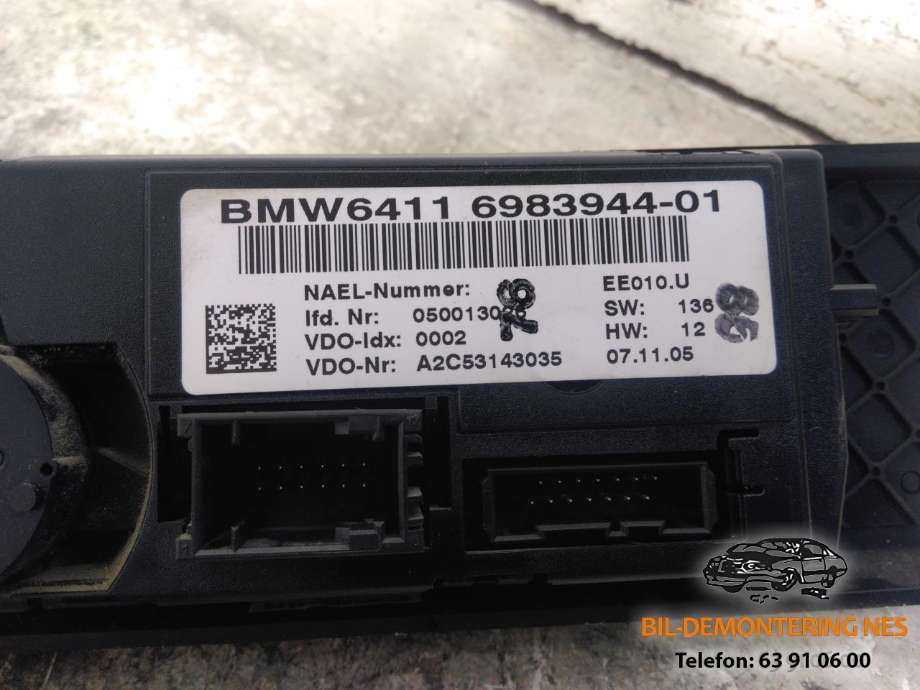 Varmeapparat betjening til BMW 3-Serie 2005-2011 (E90/E91/E92/E93) (E90/E91/E92/E93) (6983944|698394401|)