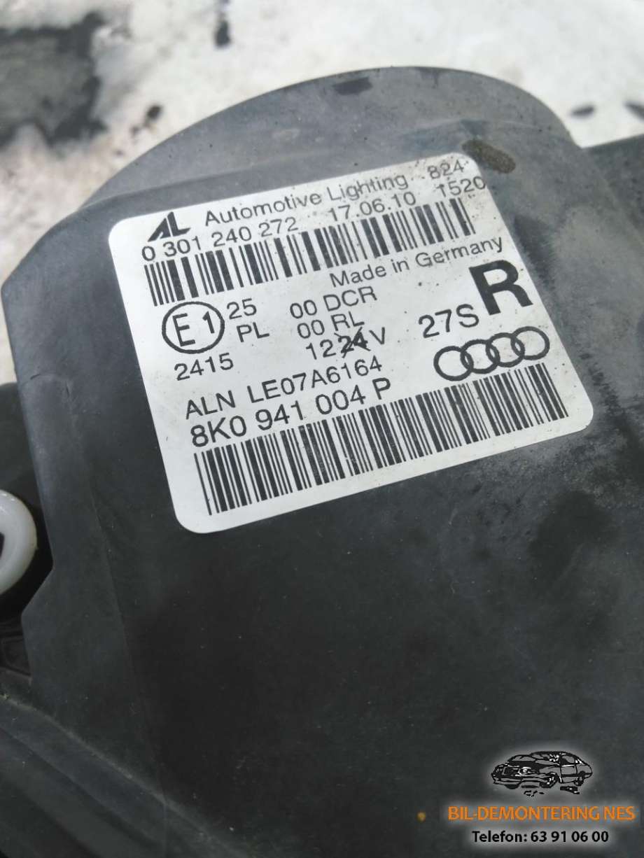 Frontlykt høyre xenon til Audi A4 2007-2014 (Type IV) (B8) (B8) (0301240272|8K0941004|)