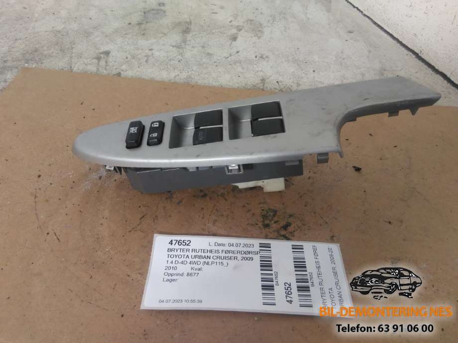 Bryter ruteheis førerdørspanel til Toyota Urban Cruiser, 2009-2014  (914-0T95)