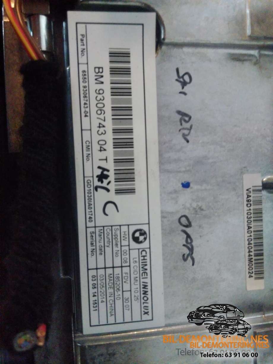 Bilstereo navigasjon skjerm til BMW i3 2013-2022 (18520610|9306743|)