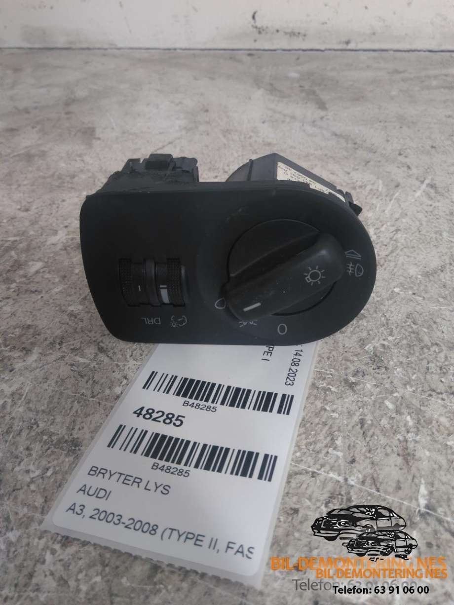 Bryter lys til Audi A3, 2003-2008 (Type II, Fase 1)  (8P1941531AG)