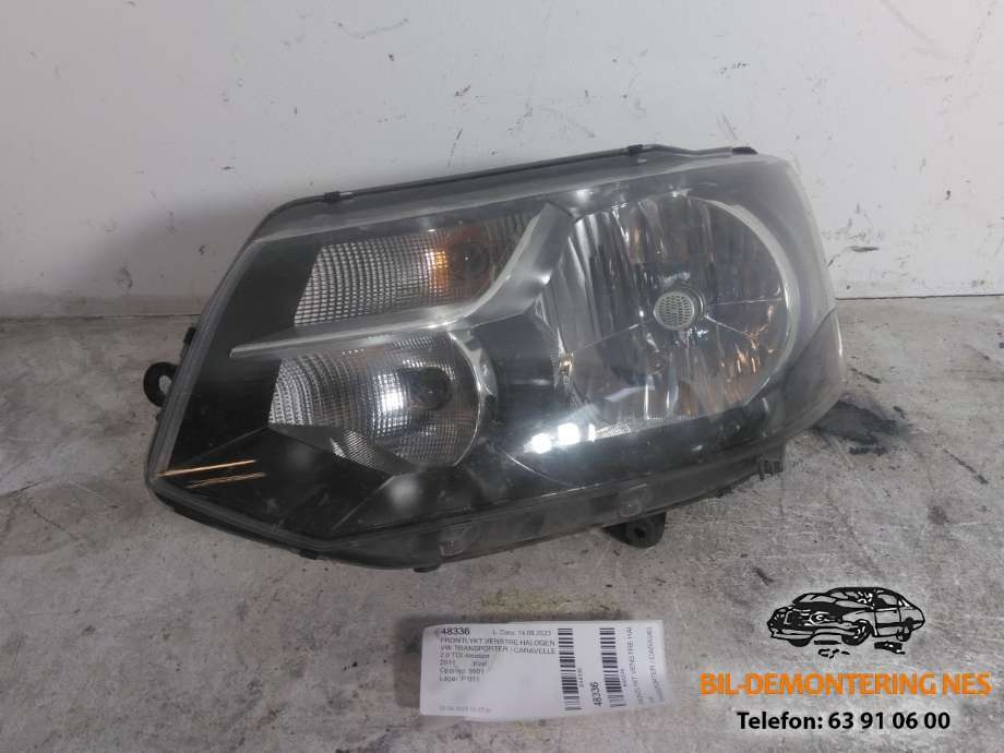 Frontlykt venstre halogen til VW Transporter / Caravelle, 2009-2015 (Fase 2) (T5) (T5) 