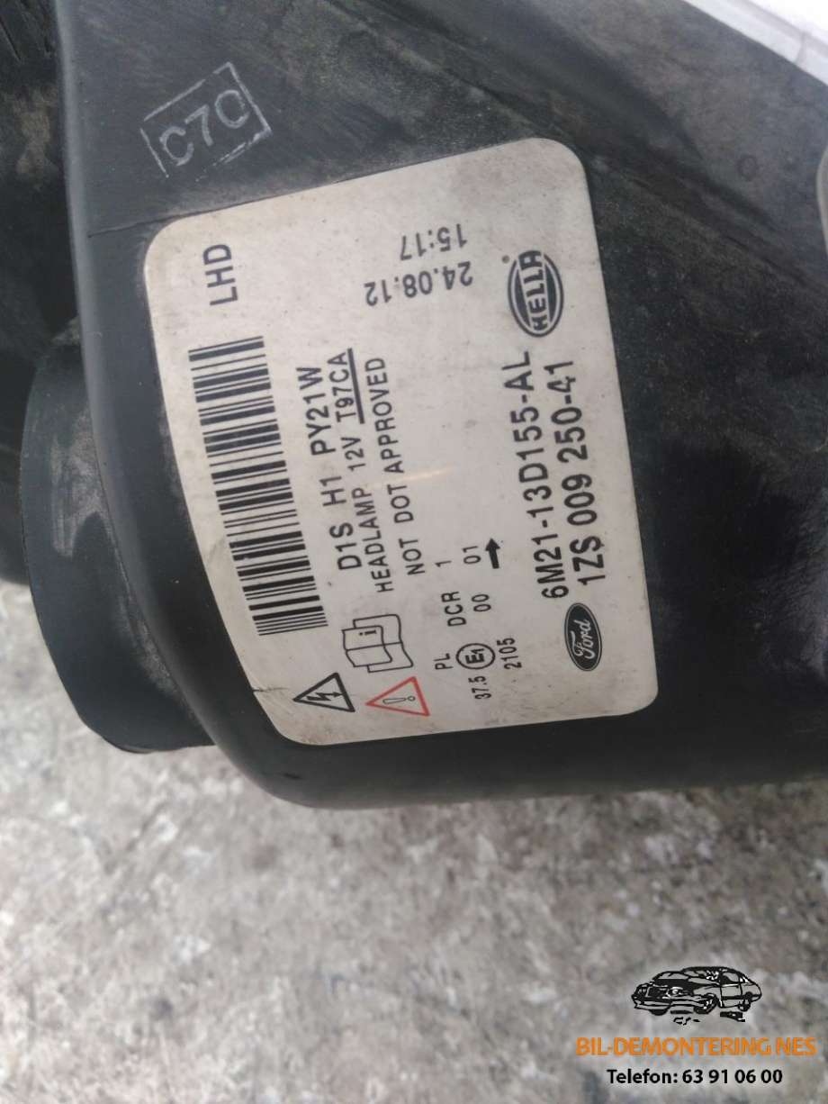 Frontlykt venstre xenon til Ford S-Max 2010-2015 (Type I, Fase 2)  (5DV00900000|1ZS00925041|)