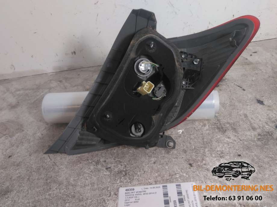Baklykt venstre til Toyota Yaris 2012-2014 (Type III, Fase 1)  