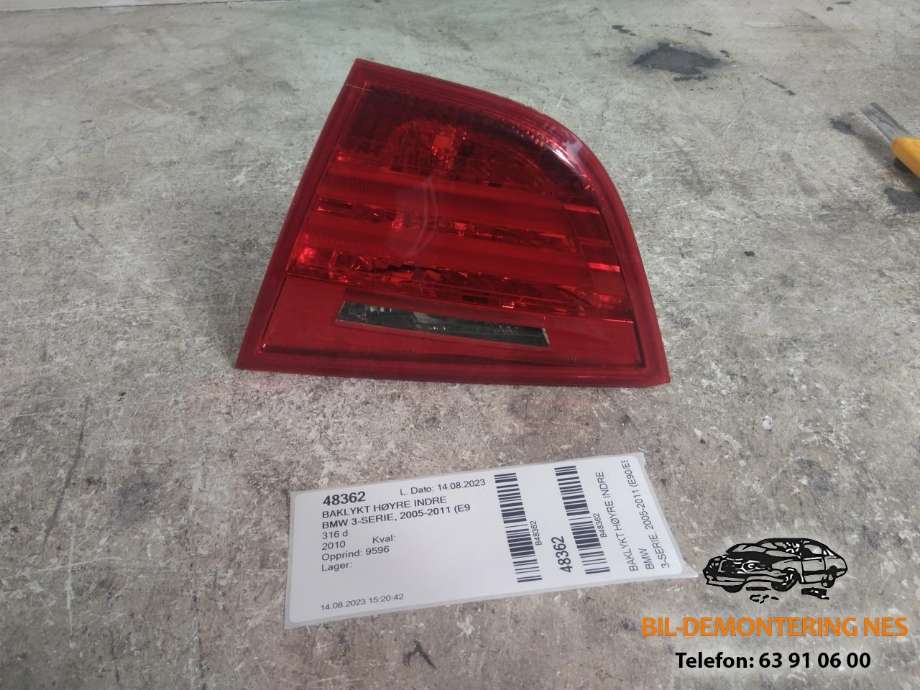 Baklykt høyre indre til BMW 3-Serie, 2005-2011 (E90/E91/E92/E93) (E90/E91/E92/E93) 