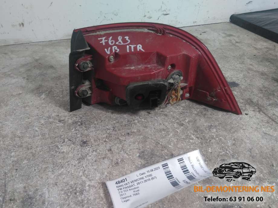 Baklykt venstre ytre til VW Passat 2011-2015 (B7) (B7) 