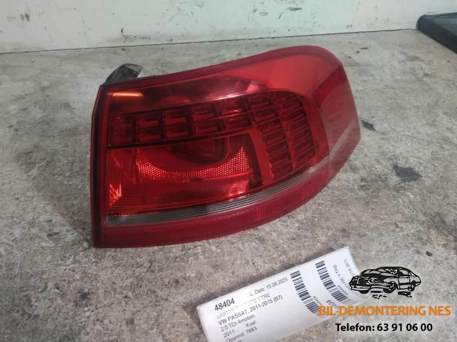 Baklykt høyre ytre til VW Passat, 2011-2015 (B7) (B7) (3AF945208)