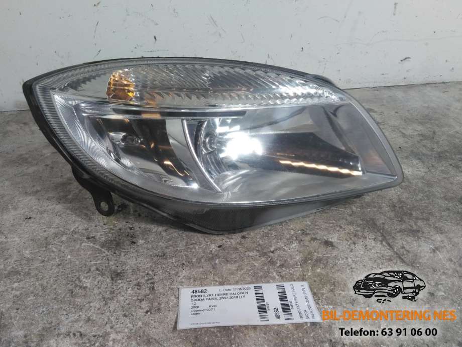 Frontlykt høyre halogen til Škoda Fabia, 2007-2010 (Type II, Fase 1)  