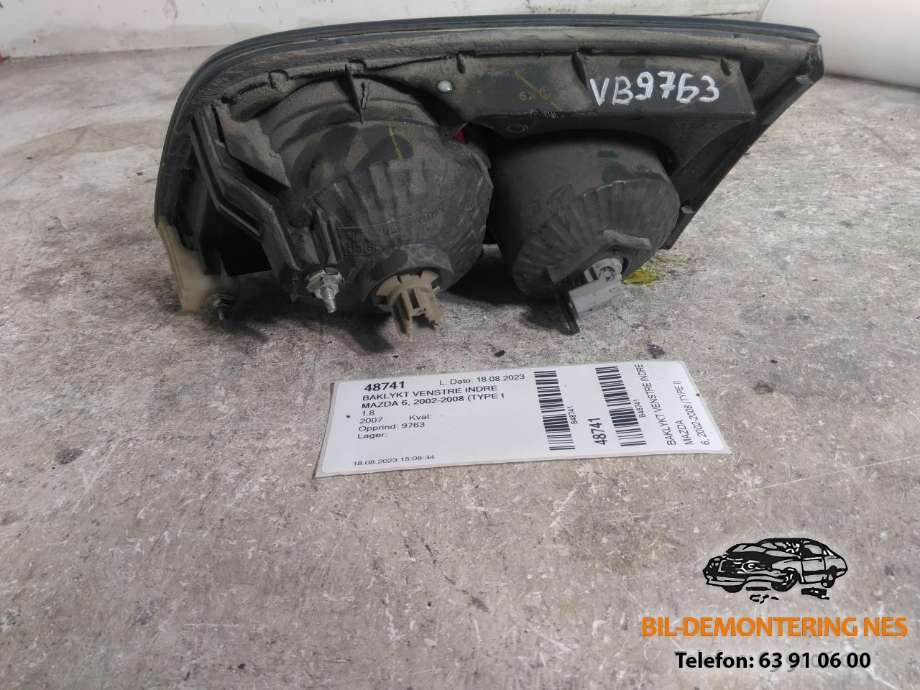 Baklykt venstre indre til Mazda 6 2002-2008 (Type I)  