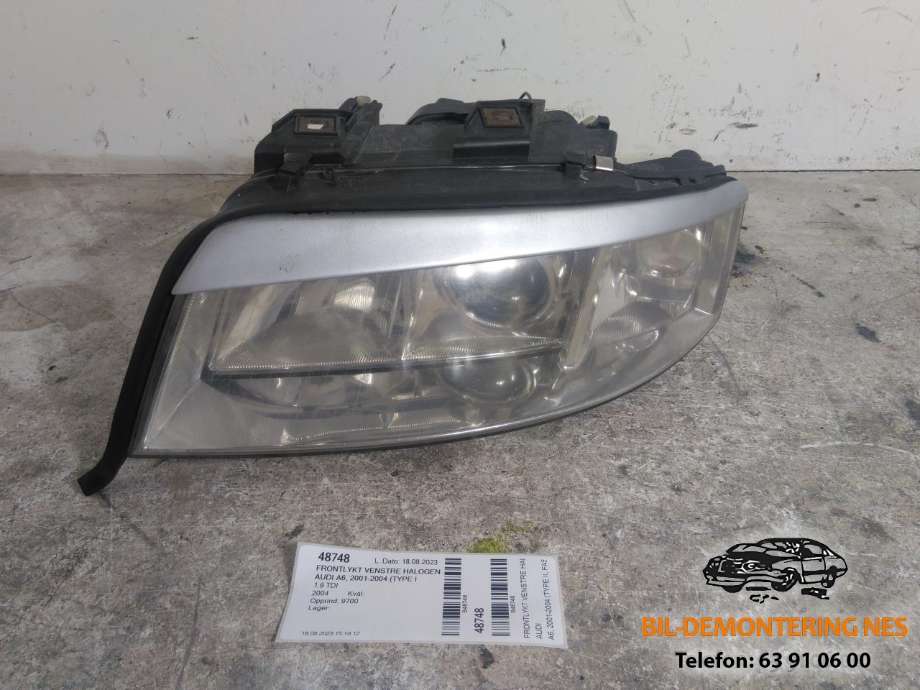 Frontlykt venstre halogen til Audi A6, 2001-2004 (Type II, Fase 2) (C5) (C5) (15192300LI)