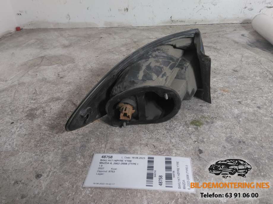 Baklykt høyre ytre til Mazda 6 2002-2008 (Type I)  