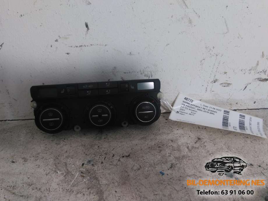 Varmeapparat betjening til VW Passat, 2005-2010 (B6) (B6) 