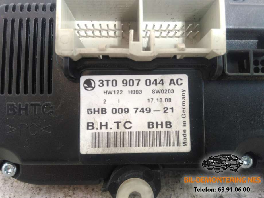 Varmeapparat betjening til Škoda Octavia 2009-2013 (Type II, Fase 2)  (3T0907044AC|)