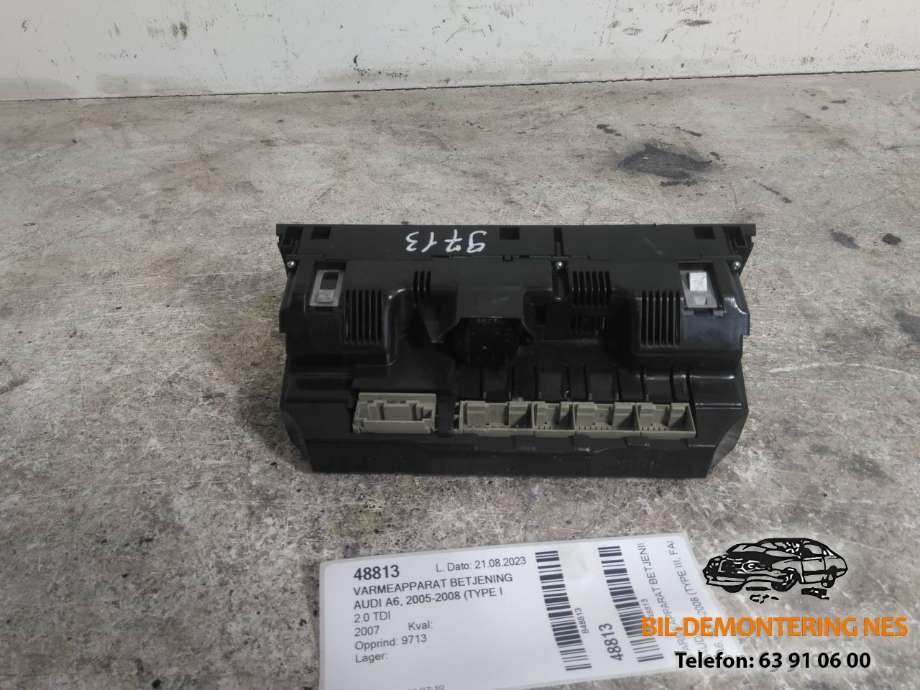Varmeapparat betjening til Audi A6 2005-2008 (Type III, Fase 1) (C6) (C6) (4F1820043AG|)