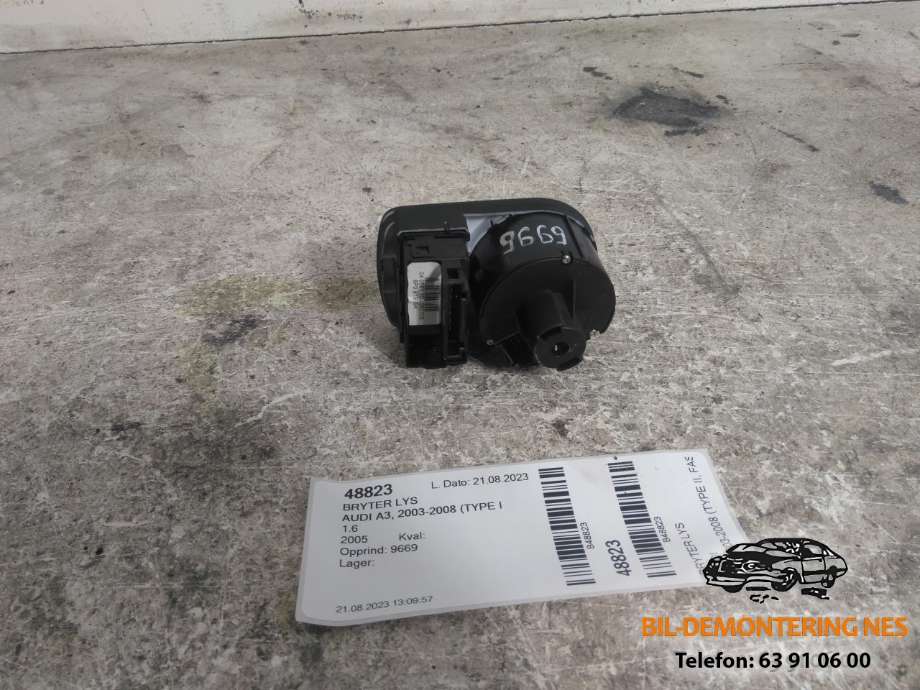 Bryter lys til Audi A3 2003-2008 (Type II, Fase 1) (8P1941531N|)