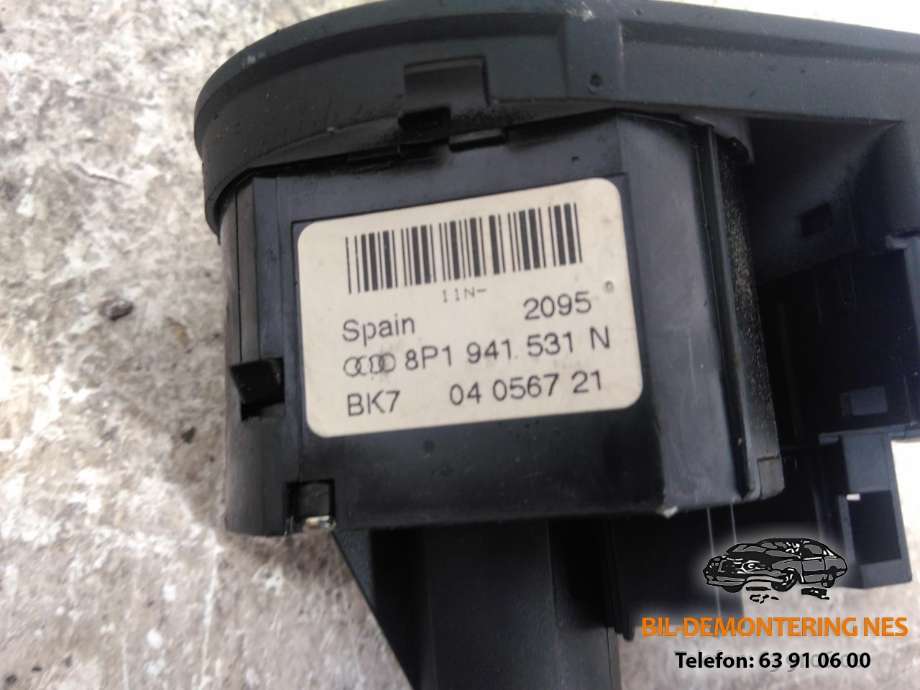 Bryter lys til Audi A3 2003-2008 (Type II, Fase 1) (8P1941531N|)
