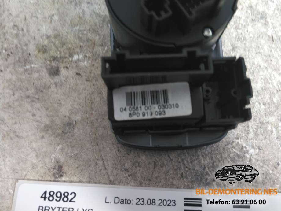 Bryter lys til Audi A3 2009-2012 (Type II, Fase 2)  (8P1941531BQ|)
