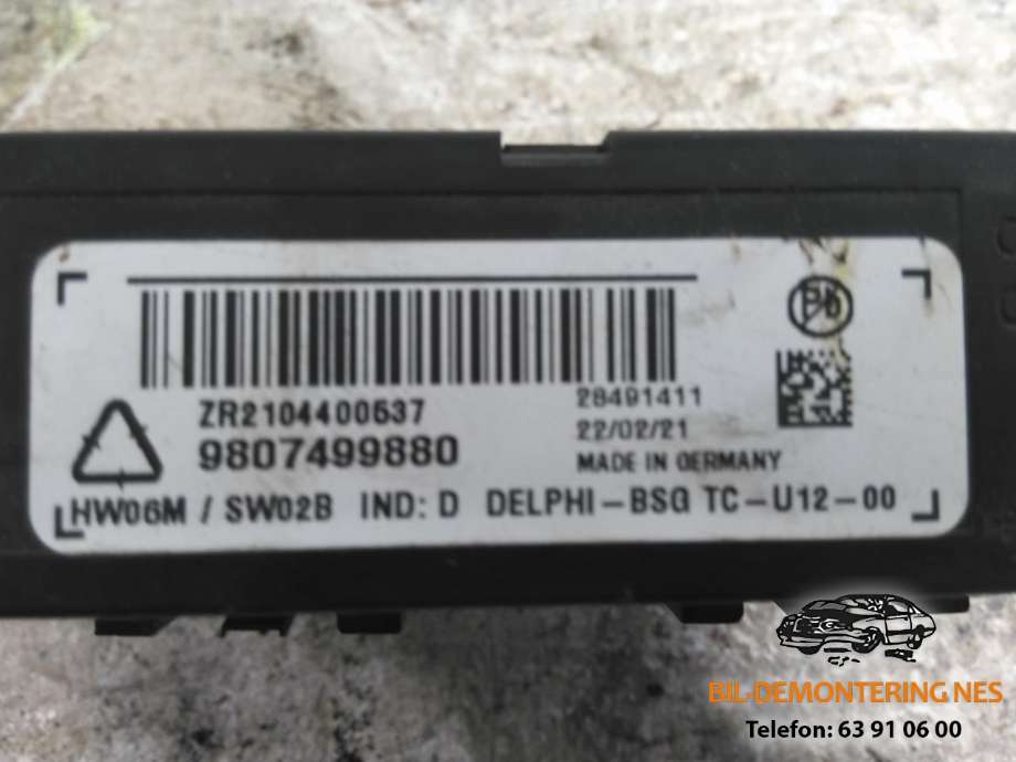 Styreenhet diverse til Peugeot Expert 2016-->> (Type III)  (9807499880|)