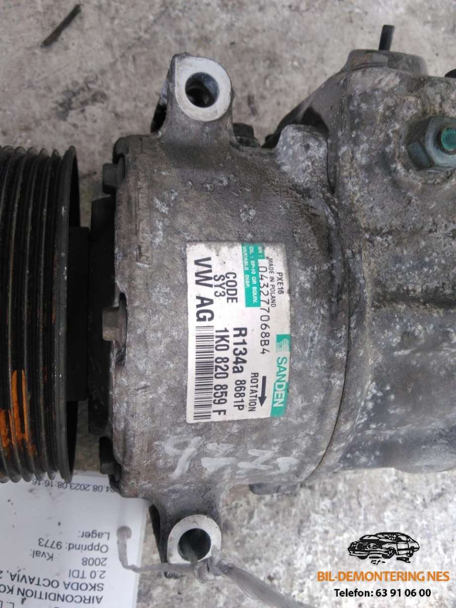 Aircondition kompressor til Škoda Octavia 2005-2008 (Type II, Fase 1)  (1K0820859F|)
