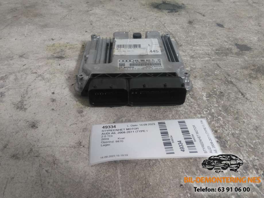 Styreenhet motor til Audi A6, 2008-2011 (Type III, Fase 2) (C6) (C6) (03L906022FL)