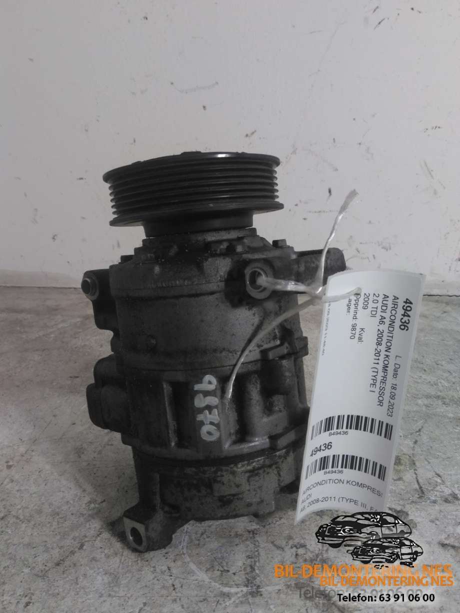 Aircondition kompressor til Audi A6, 2008-2011 (Type III, Fase 2) (C6) (C6) (4471501620)