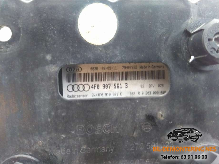 Sensor radar til Audi A6 2008-2011 (Type III, Fase 2) (C6) (C6) (BOSCH|0203000039|4F0907561B|)