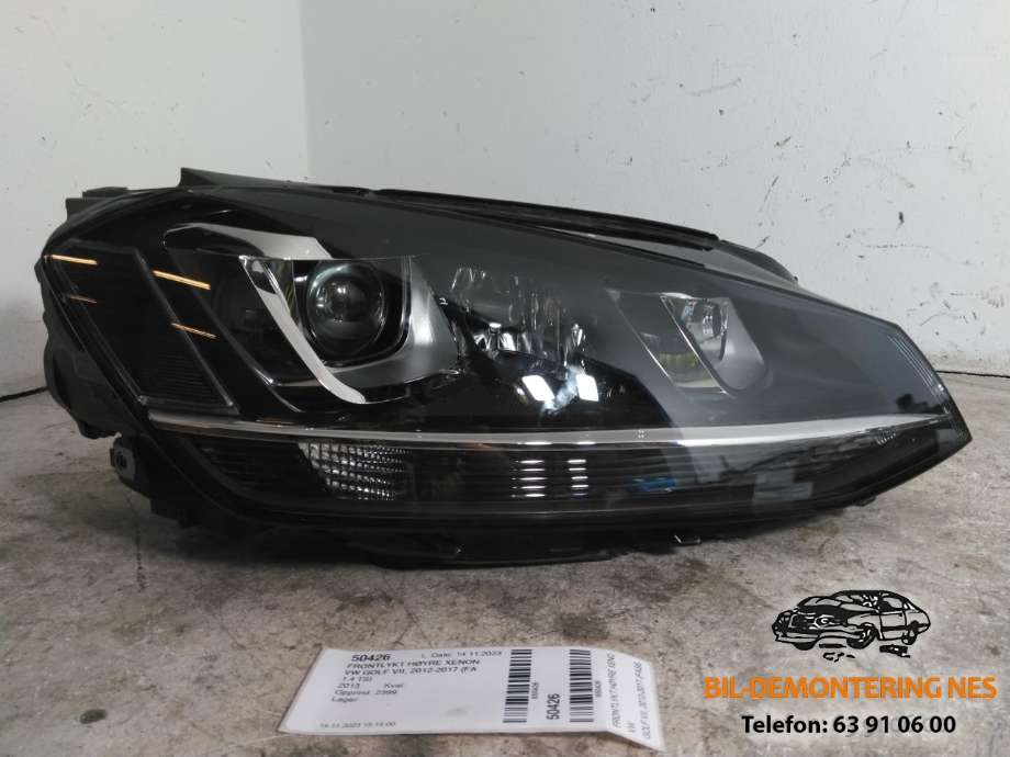 Frontlykt høyre xenon til VW Golf VII, 2012-2017 (Fase 1)  (90024314)