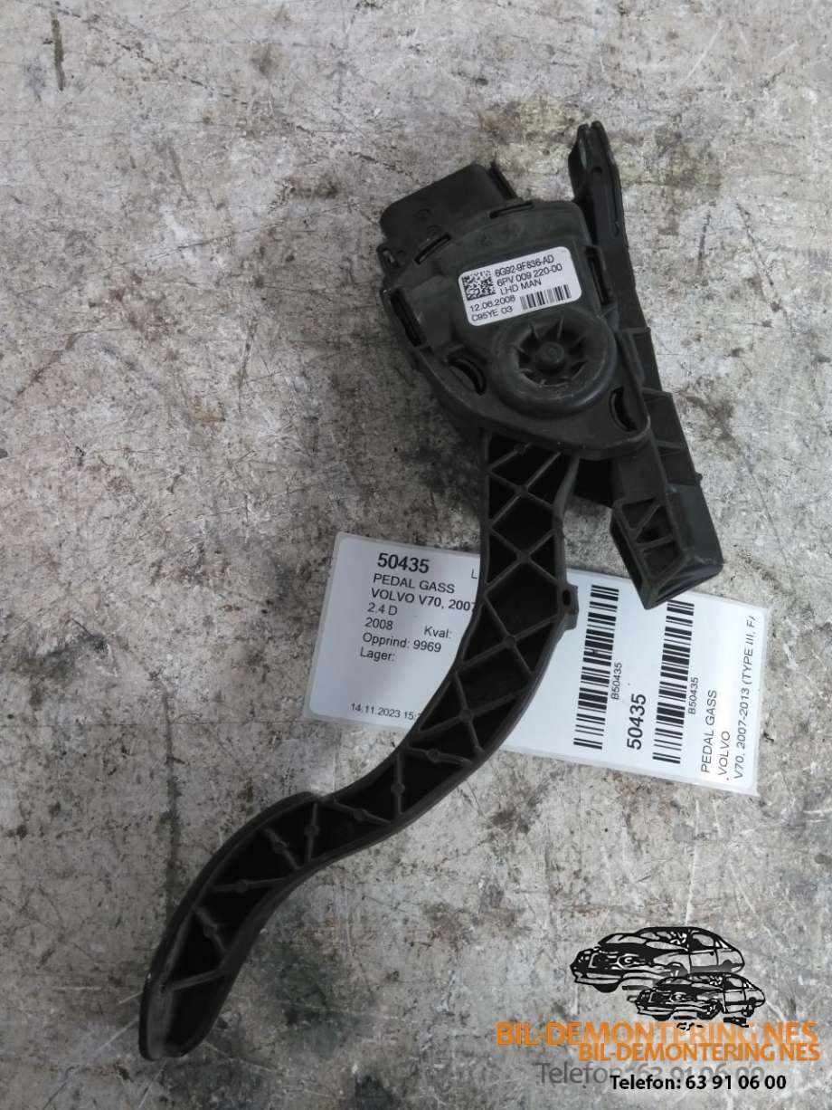 Pedal gass til Volvo V70 2007-2013 (Type III, Fase 1)  (6G929F836AD|6PV00922000|)