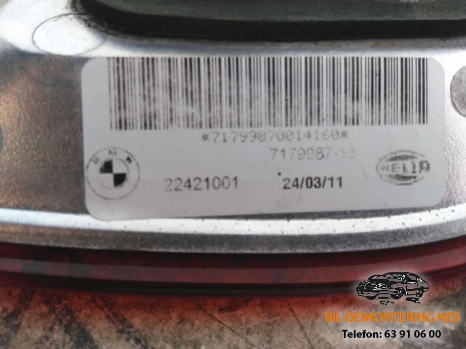 Baklykt venstre indre til BMW X6 2008-2014 (E71/E72) (E71/E72) (22421001|)