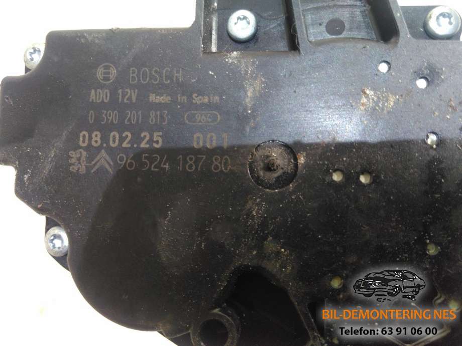 Viskermotor bakrute til Peugeot 207 2006-2012  (0 390 201 813|96 524 187 80|)
