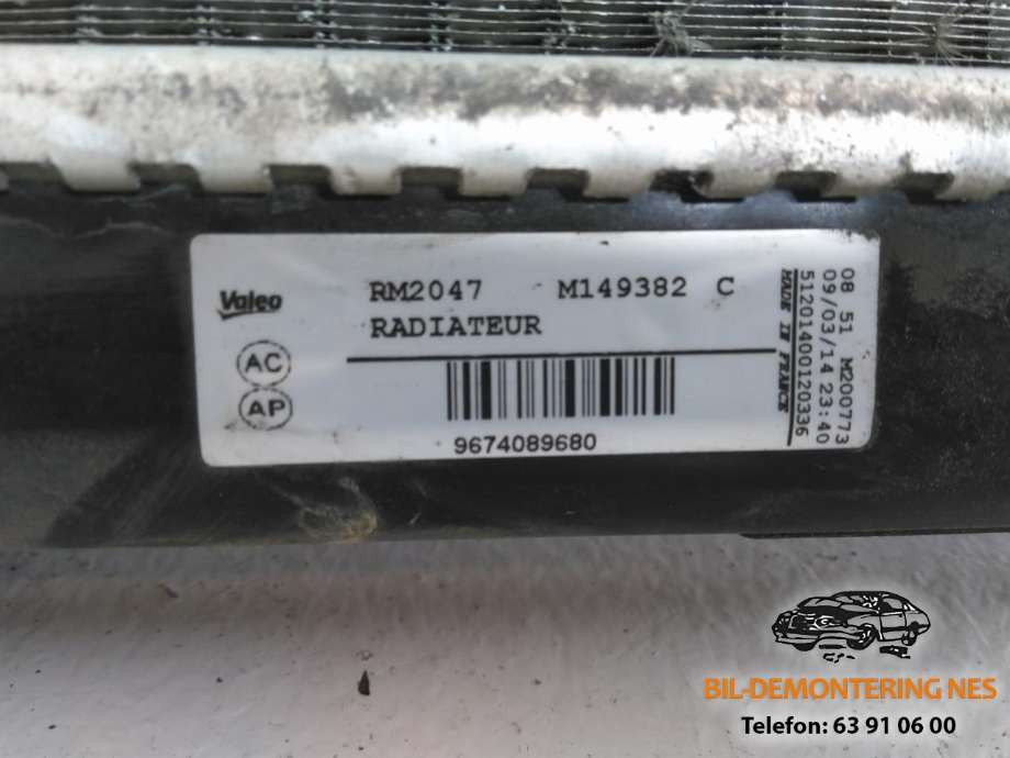 Radiator (automat gir) til Peugeot Partner 2015-2019 (Type II, Fase 2)  (9674089680|)