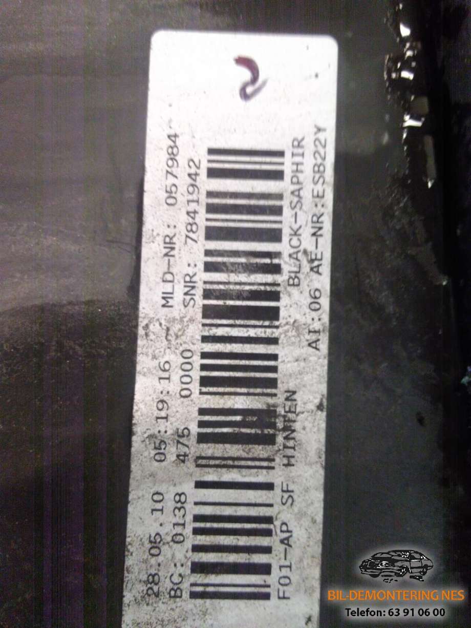 Støtfanger bak til BMW 7-Serie 2009-2015 (F01/F02/F03/F04) (F01/F02/F03/F04) (7841942|)