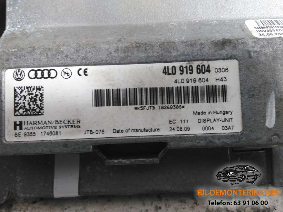 Bilstereo navigasjon skjerm til Ford Mondeo 2001-2007 (Type III)  (4L0919604|)