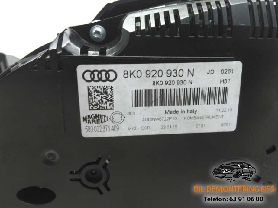 Instrumentpanel til Audi A4 2007-2014 (Type IV) (B8) (B8) (8K0 920 930 N|)