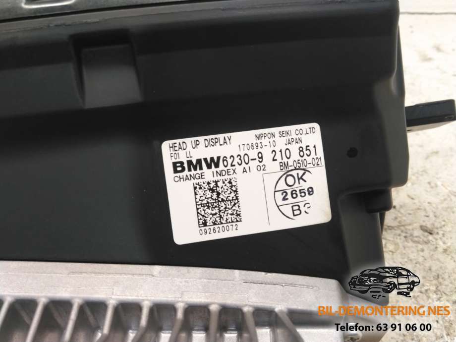 Instrument head-up display (HUD) til BMW 7-Serie 2009-2015 (F01/F02/F03/F04) (F01/F02/F03/F04) (6230-9 210 851|)