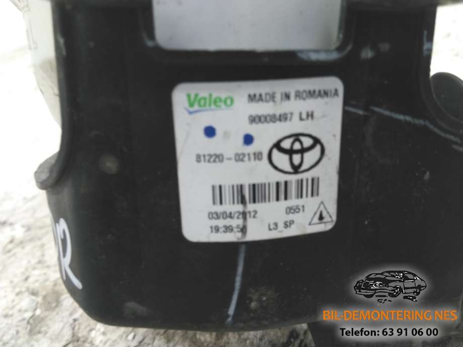 Tåkelykt venstre foran til Toyota Auris 2010-2012 (Type I, Fase 2)  (81220-02110|)