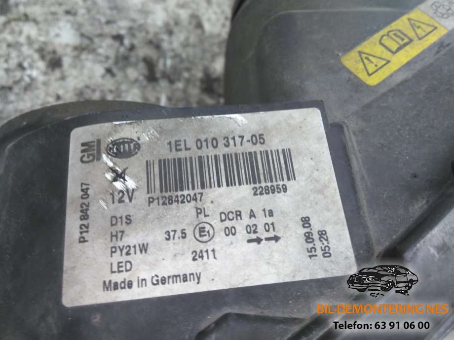 Frontlykt venstre xenon til Saab 9-3 2008-2011 (Type II, Fase 2)  (1EL 010 317-03|)